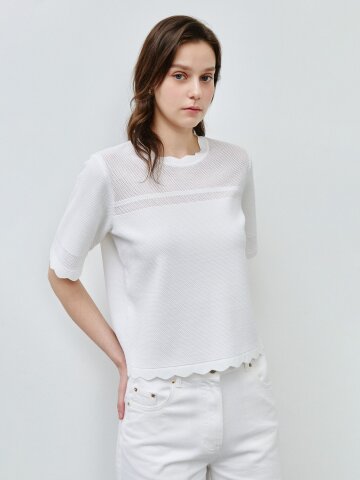 스캘럽 디테일 풀오버 