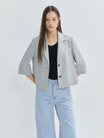 롤업 하프 슬리브 싱글 재킷 