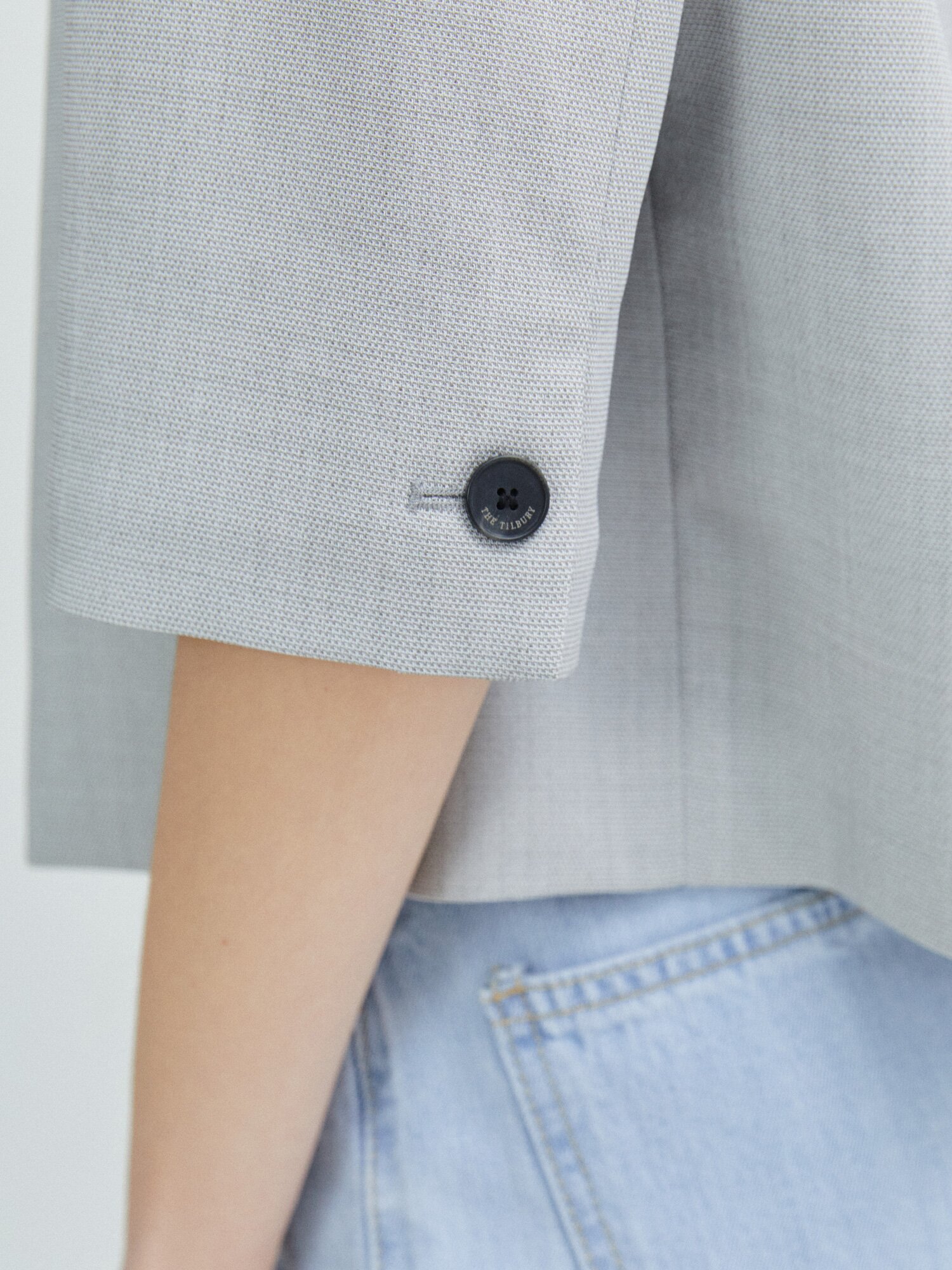 롤업 하프 슬리브 싱글 재킷 (LIGHT GREY)