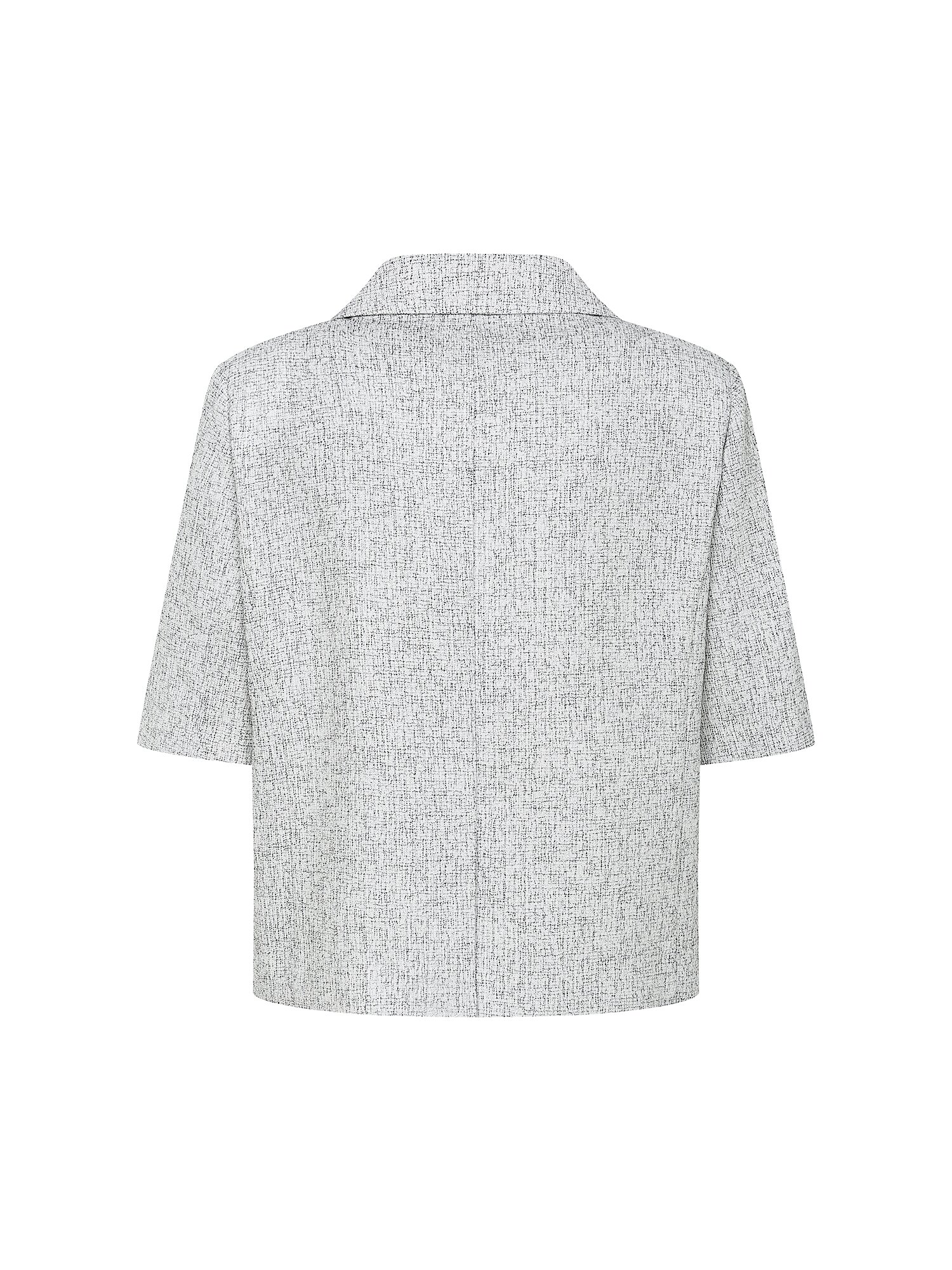 트위드 오픈 칼라 싱글 재킷 (WHITE)