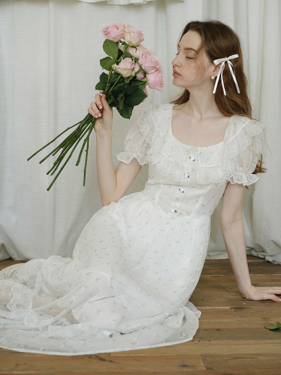 LB_Floral lace fishtail dress