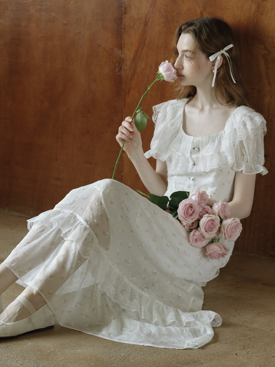 LB_Floral lace fishtail dress