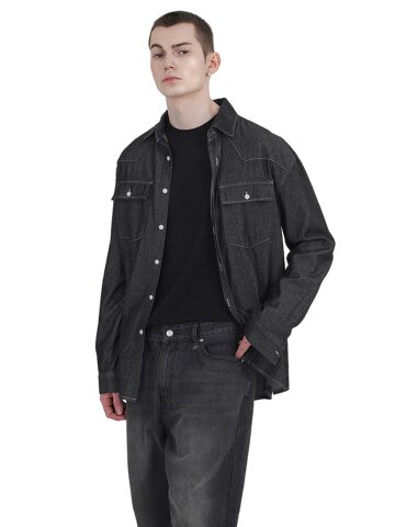 노르딕 웨스턴 데님 셔츠 블랙/M251TP01BK