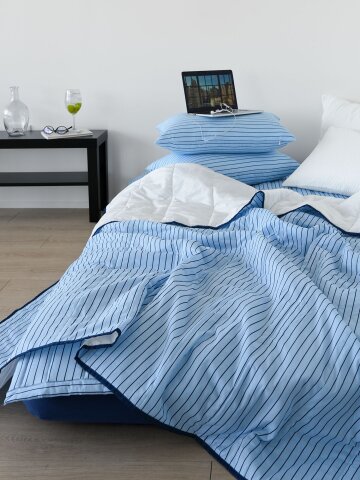 쿨타이드 스트라이프 듀라론 순면 여름 냉감 이불 단품 4colors(SS/Q)