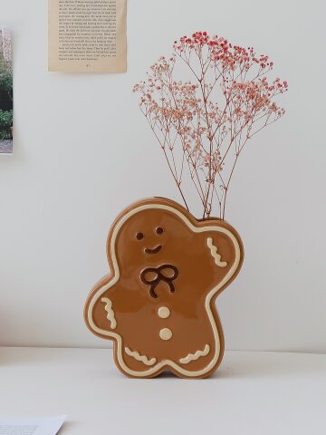 쿠키 인테리어 세라믹 꽃병 오브제 귀여운 화병