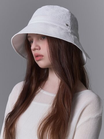 와플 텍스처 리본 버킷햇 아가페 (4 colors)
