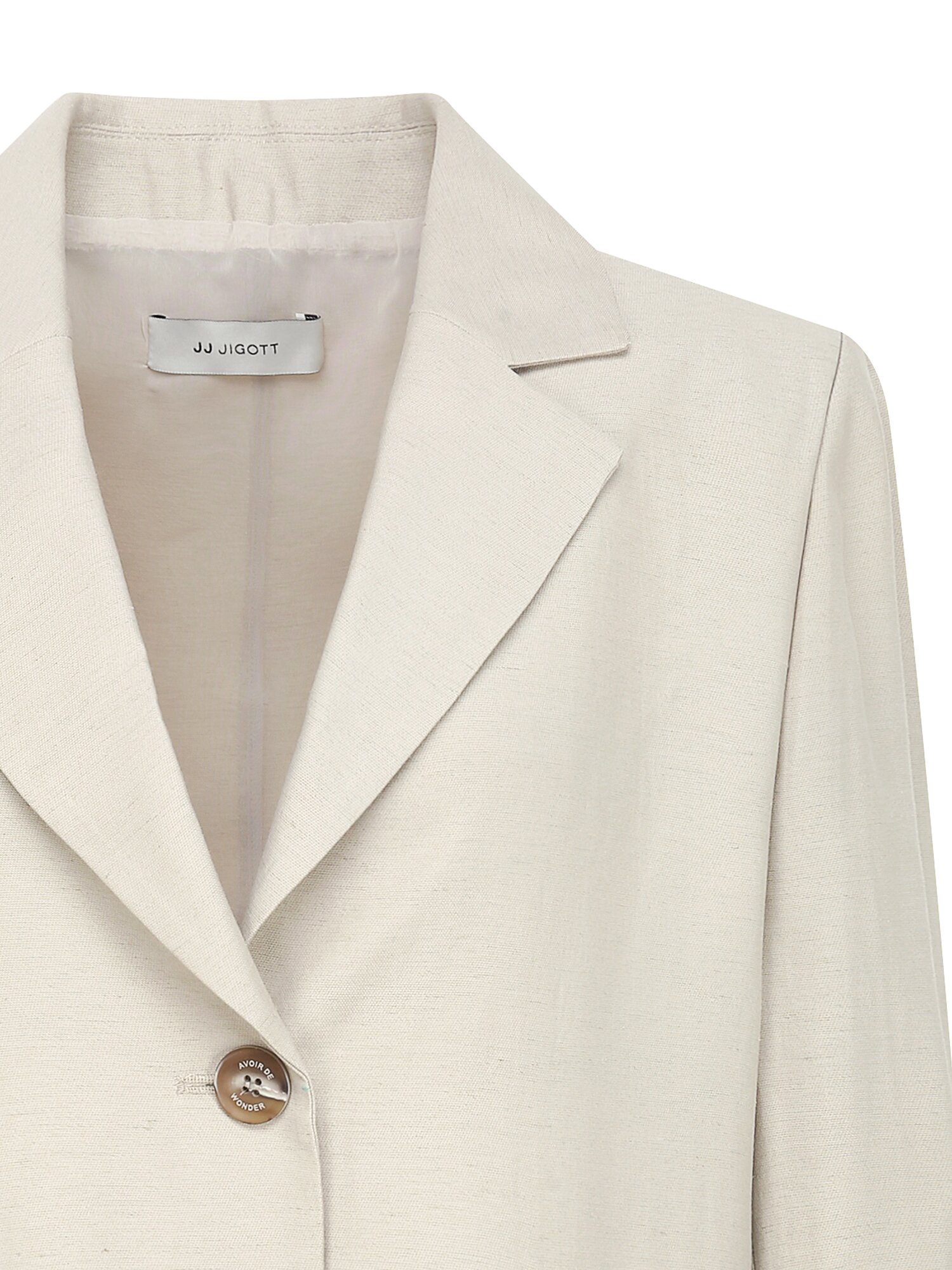 린넨 자수 포켓 싱글 투버튼 재킷 (LIGHT BEIGE)
