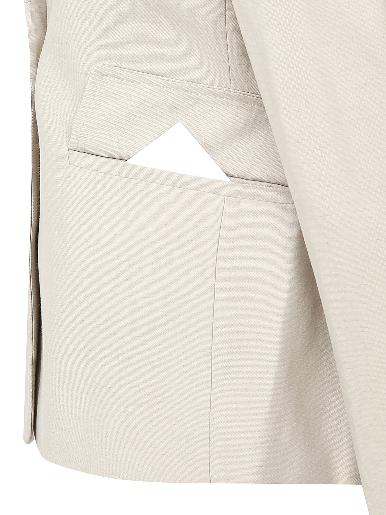 린넨 자수 포켓 싱글 투버튼 재킷 (LIGHT BEIGE)