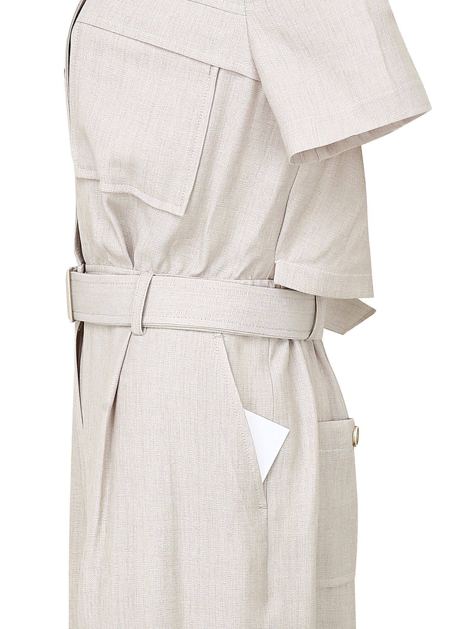 린넨 백 플랩 밴딩 점프 수트 (BEIGE)