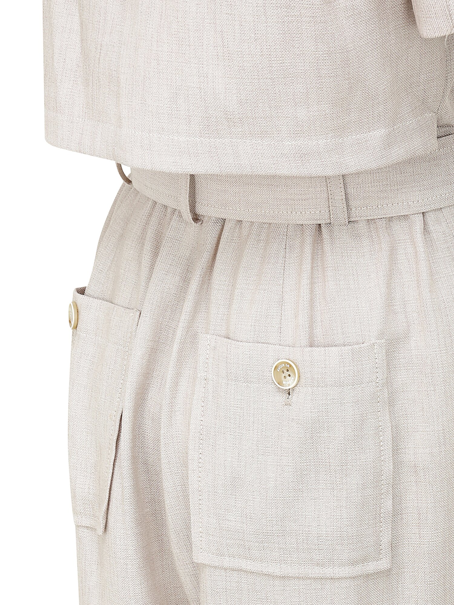 린넨 백 플랩 밴딩 점프 수트 (BEIGE)