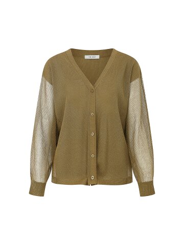 오버핏 시스루 브이넥 가디건 