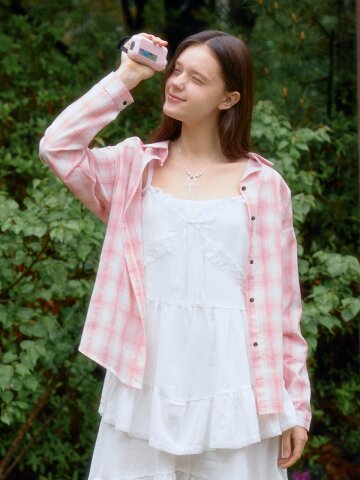 PASTEL CLOUD CHECK SHIRT_PINK