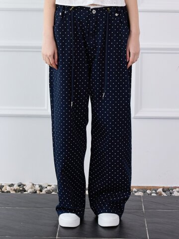 TARRY DOT WIDE PANTS_NAVY