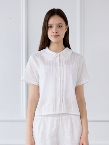 SWEETIE COLLAR HALF BLOUSE_IVORY
