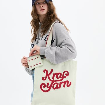 크라프얀 코튼 로고 에코백 오트밀