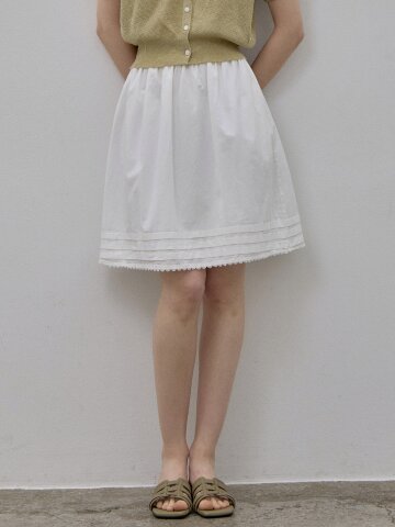 HEM TIERED BANDING HALF-SKIRT 2COLORS