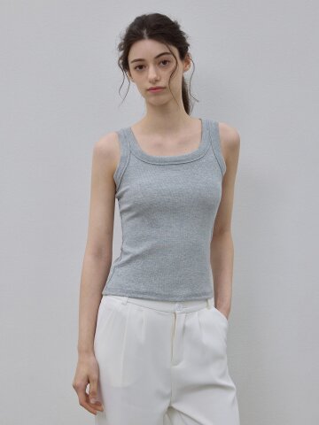 LIP POINT SLEEVELESS T-SHIRT 4COLORS