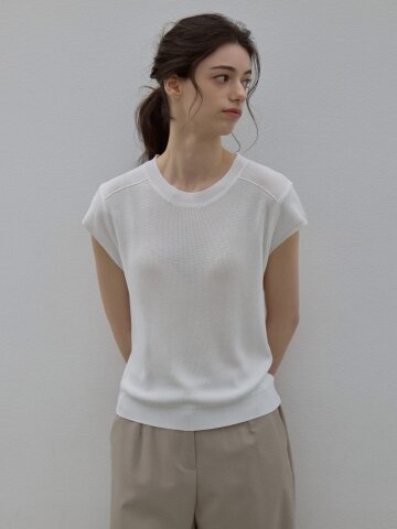 COOL DROP SLEEVELESS KNITWEAR 2COLORS