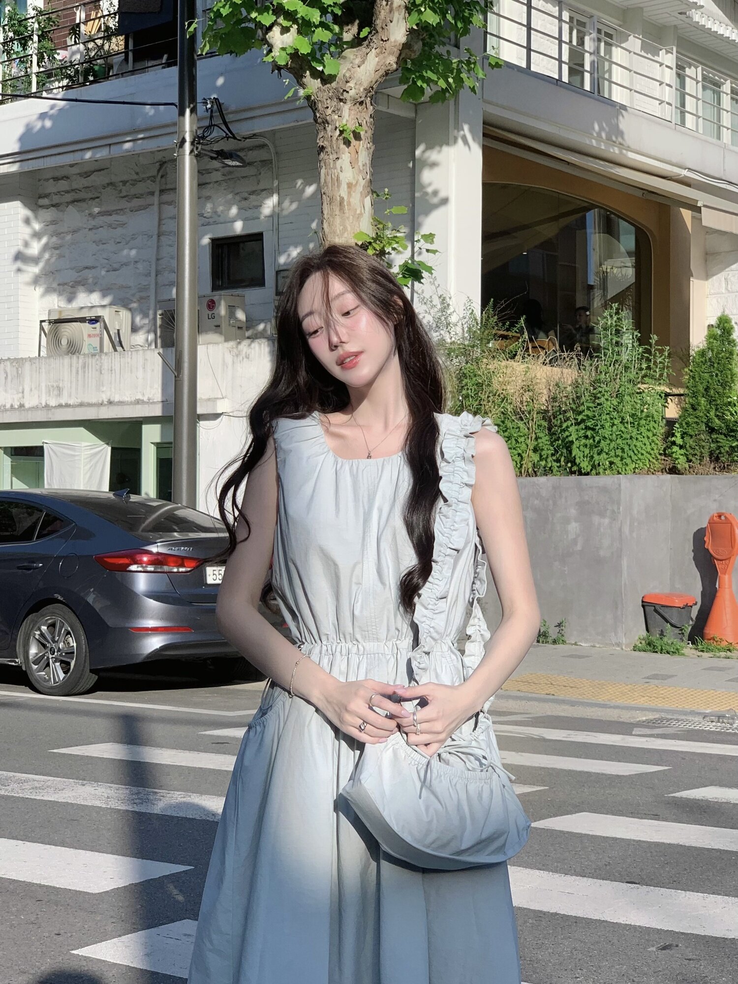 [연우님 Pick] [숄더백 세트] SHIRRING SLEEVELESS DRESS MINT