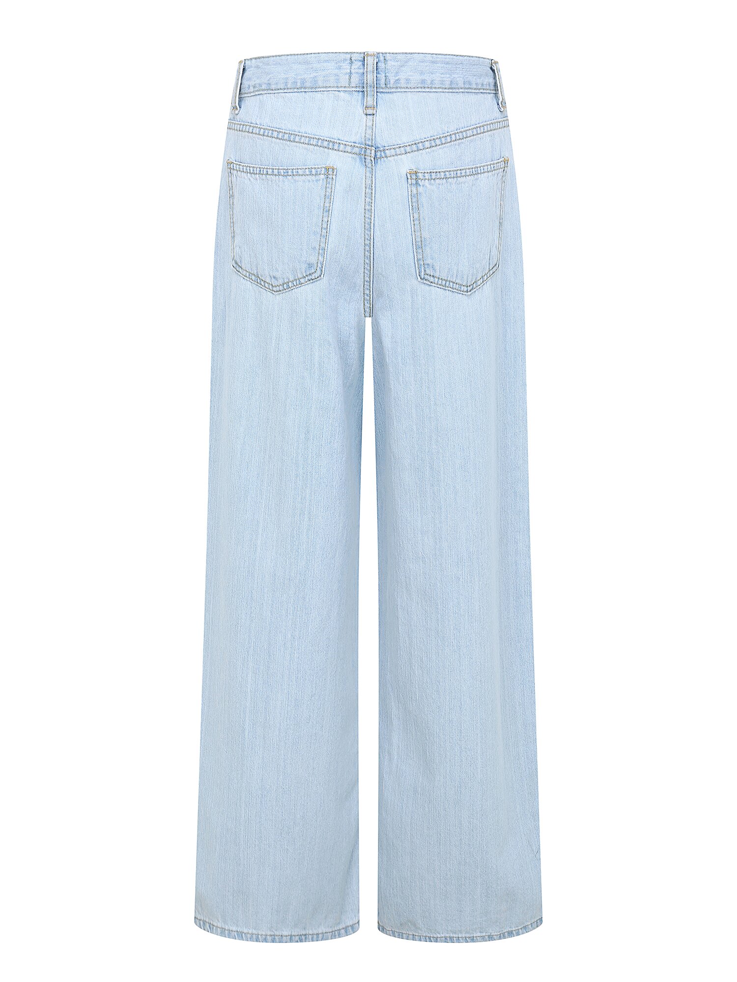 하이 웨이스트 와이드 데님 팬츠 (BLUE)