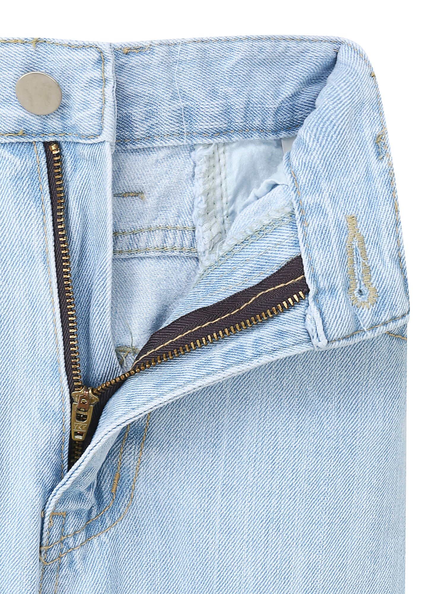 하이 웨이스트 와이드 데님 팬츠 (BLUE)