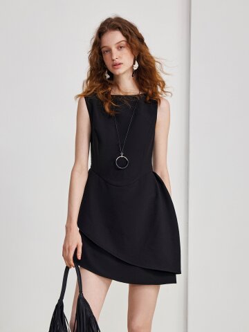 YY_Cinched waist slim dress_2color