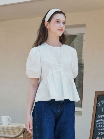 [2TYPE][3컬러] 데이지 퍼프 블라우스

