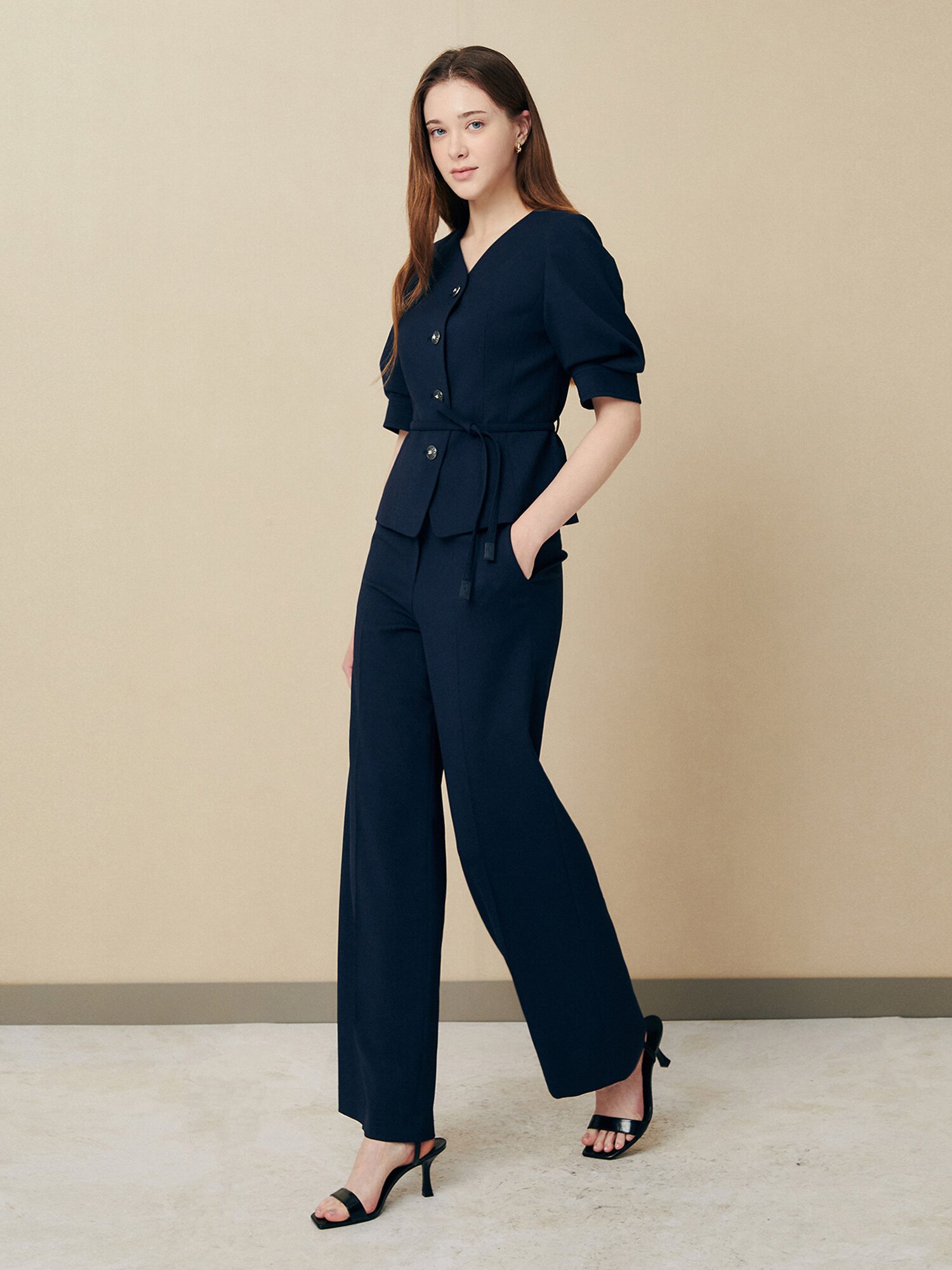 모던 스트레이트 핏 팬츠 (NAVY)