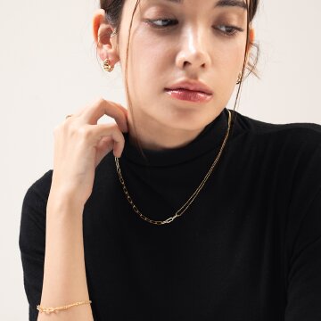 제이누이 듀얼체인 네크리스 목걸이 silver