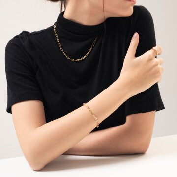 제이누이 듀얼체인 팔찌 14k gold plated