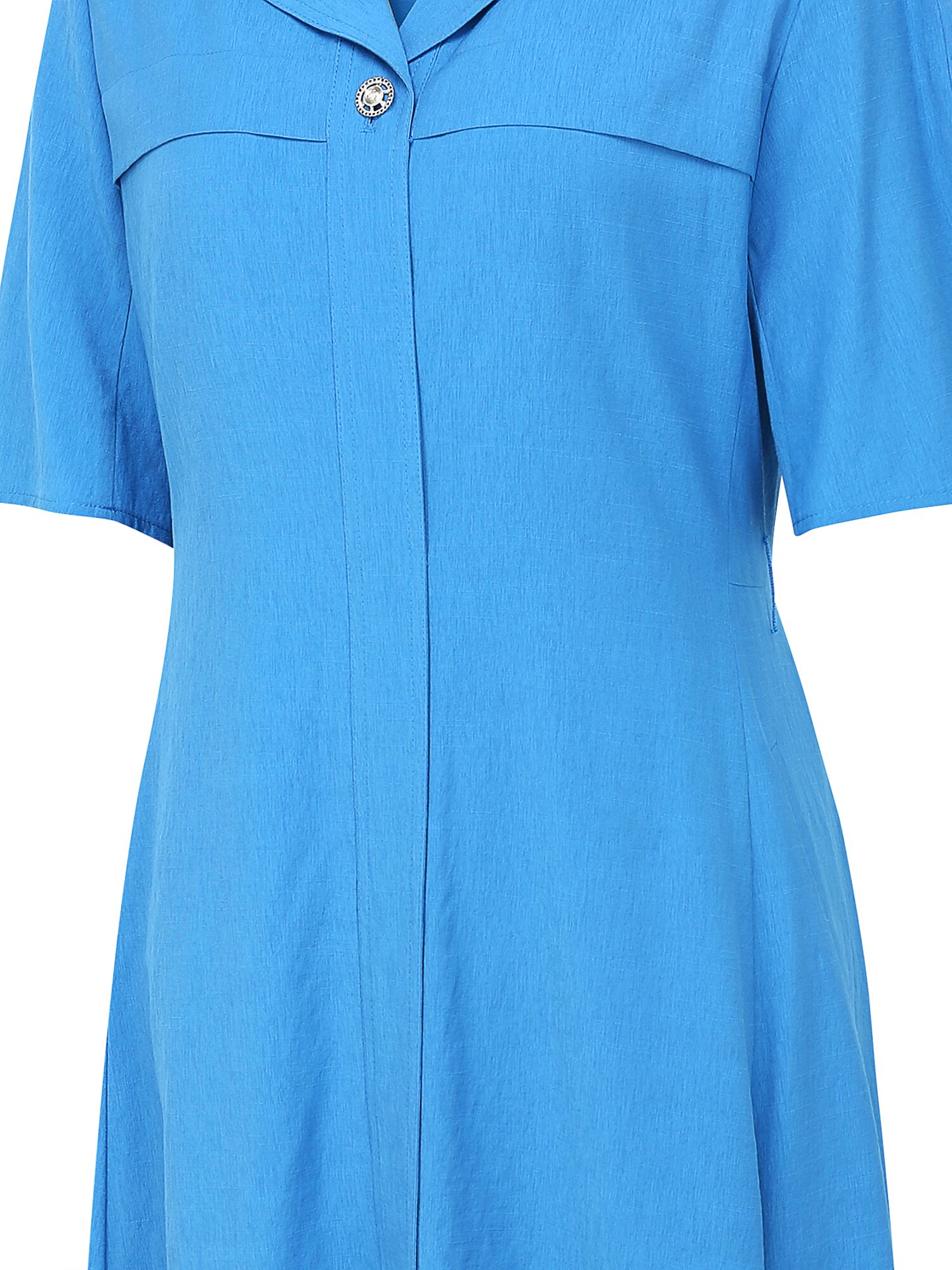 벨티드 오픈 칼라 플레어 원피스 (BLUE)