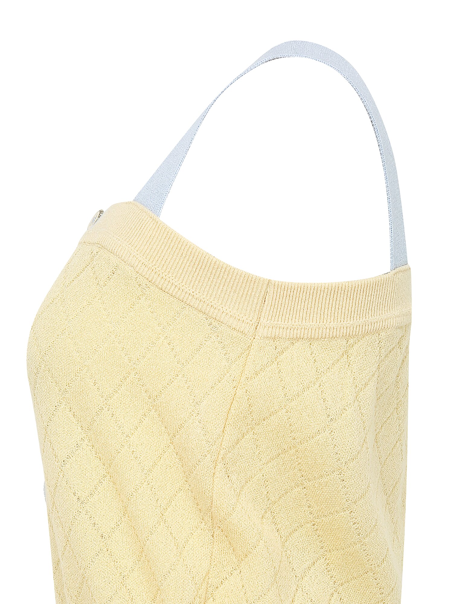 배색 다이아 스퀘어넥 니트 베스트 (LIGHT BLUE)