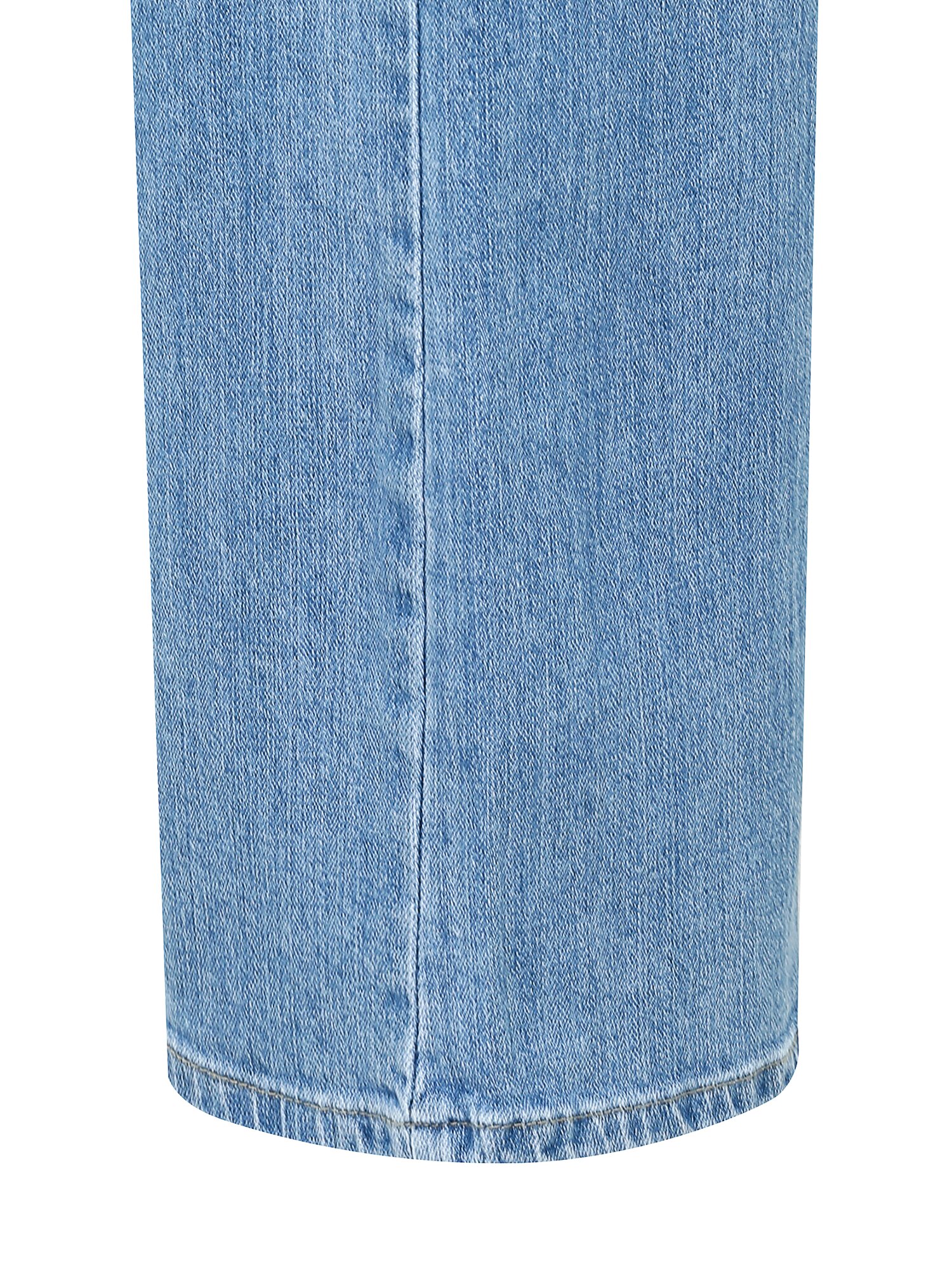 워싱 밴딩 와이드 데님 팬츠 (LIGHT BLUE)