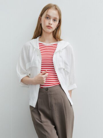 돌먼 슬리브 후드 집업 점퍼 