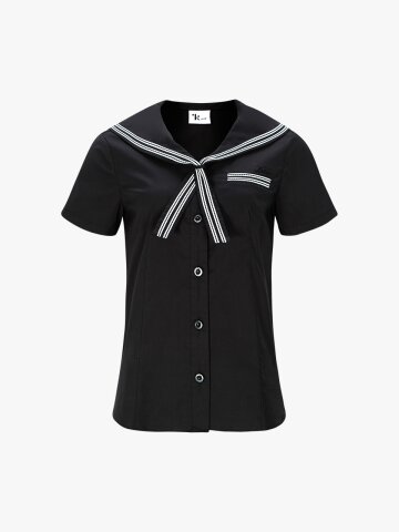 스카프형 마린 셔츠 (블랙)