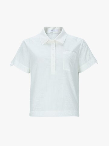 시어서커 크롭 셔츠 (화이트)