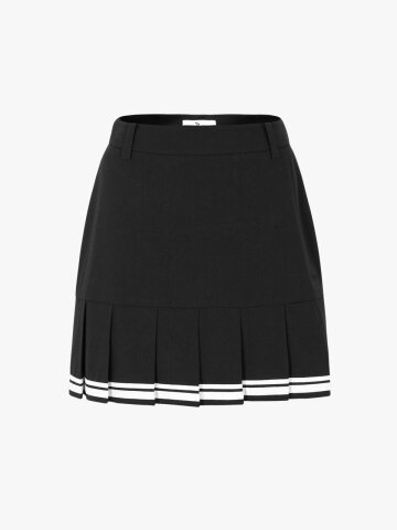 라인 플리츠 스커트 (블랙)