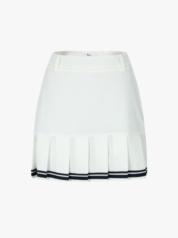 라인 플리츠 스커트 (화이트)