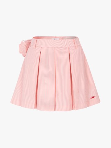 레이어드 플리츠 크롭 팬츠 (레드)