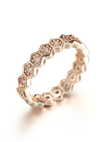 육각 화이트 스톤 반지 C24RB063