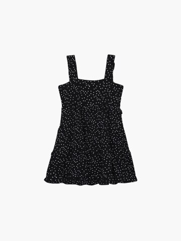 RUFFLED POLKA DOT DRESS_BLACK