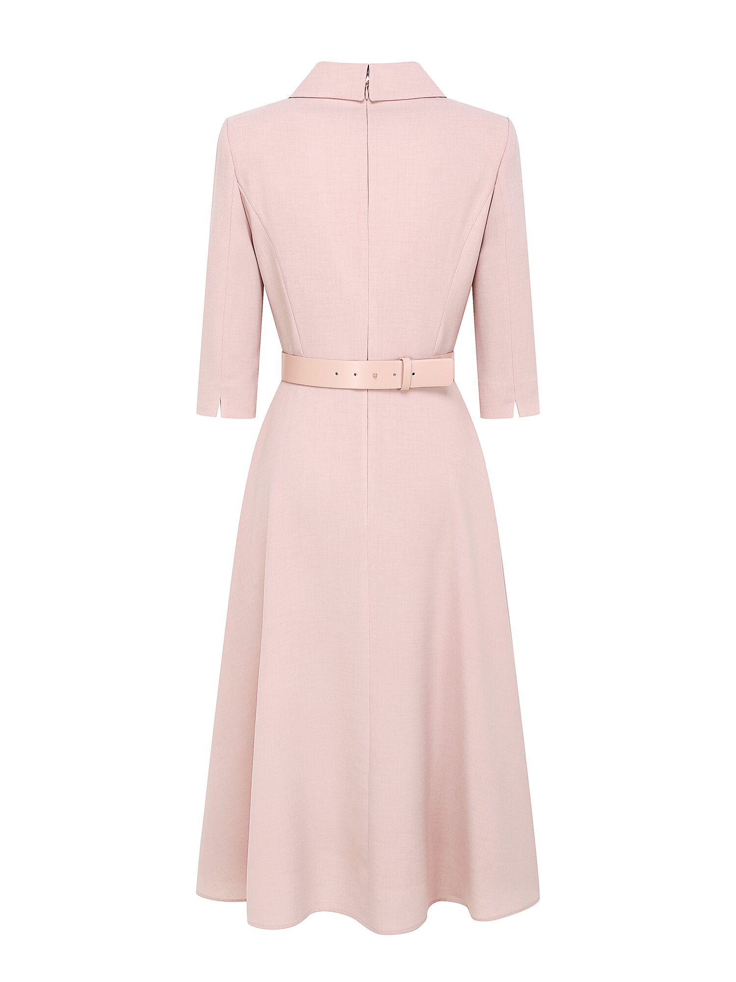 드레이프 피크드 라펠 원피스 (PINK)