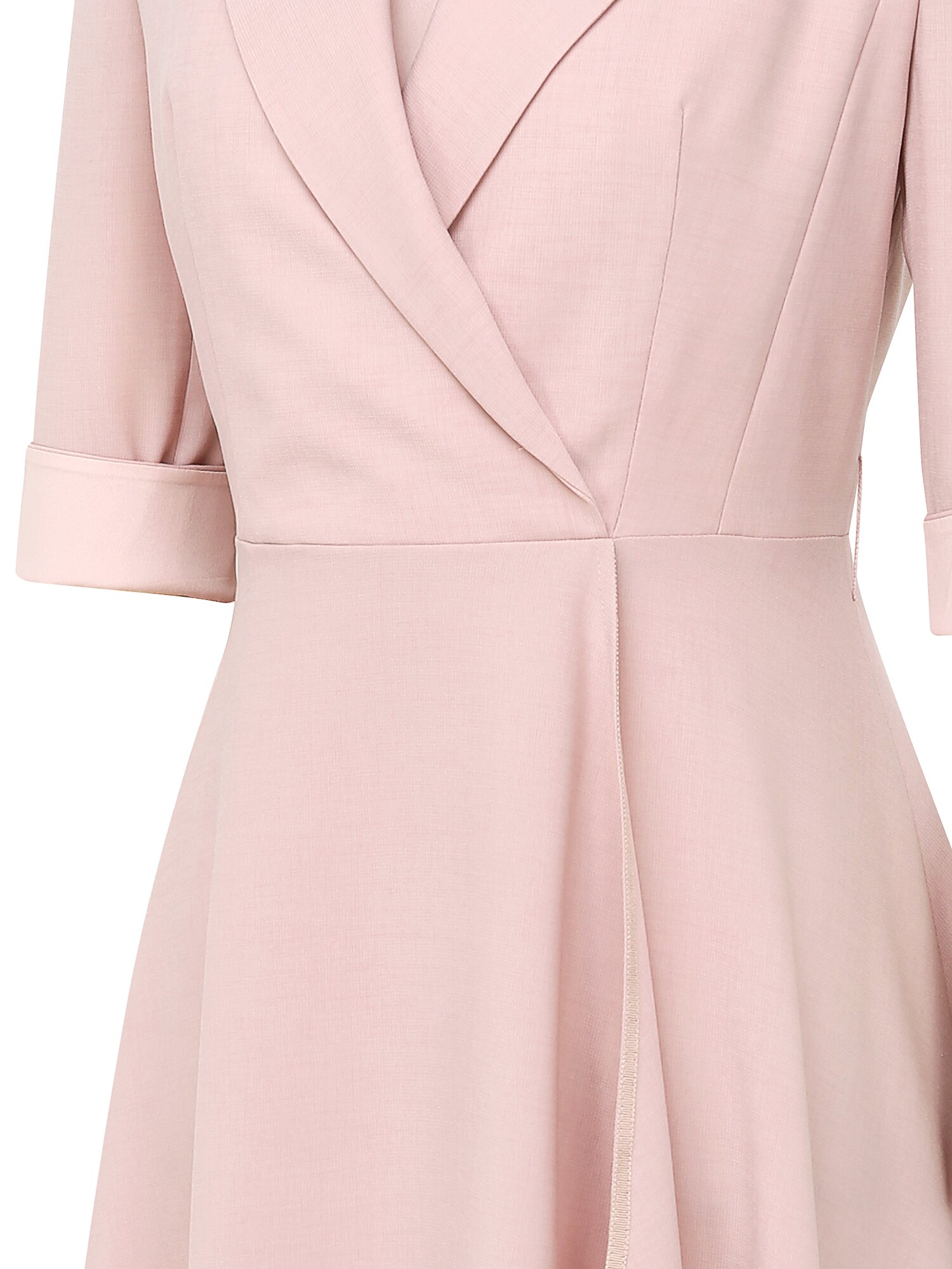 드레이프 피크드 라펠 원피스 (PINK)