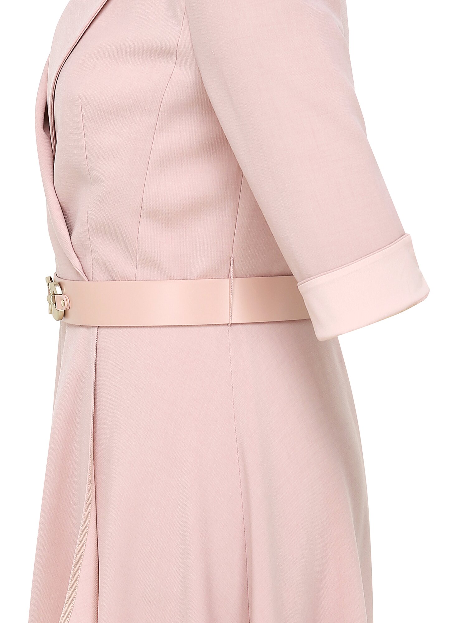 드레이프 피크드 라펠 원피스 (PINK)