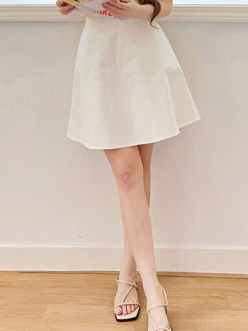 Flared mini skirt - Ivory