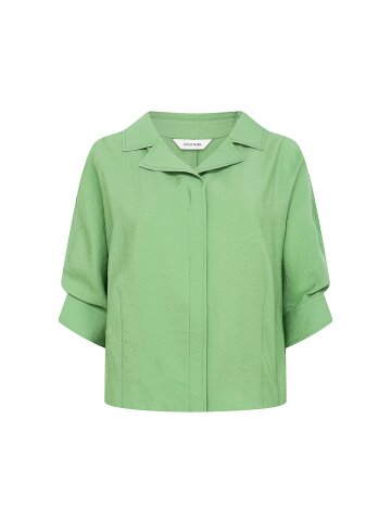 오픈 칼라 집업 셔츠 재킷 