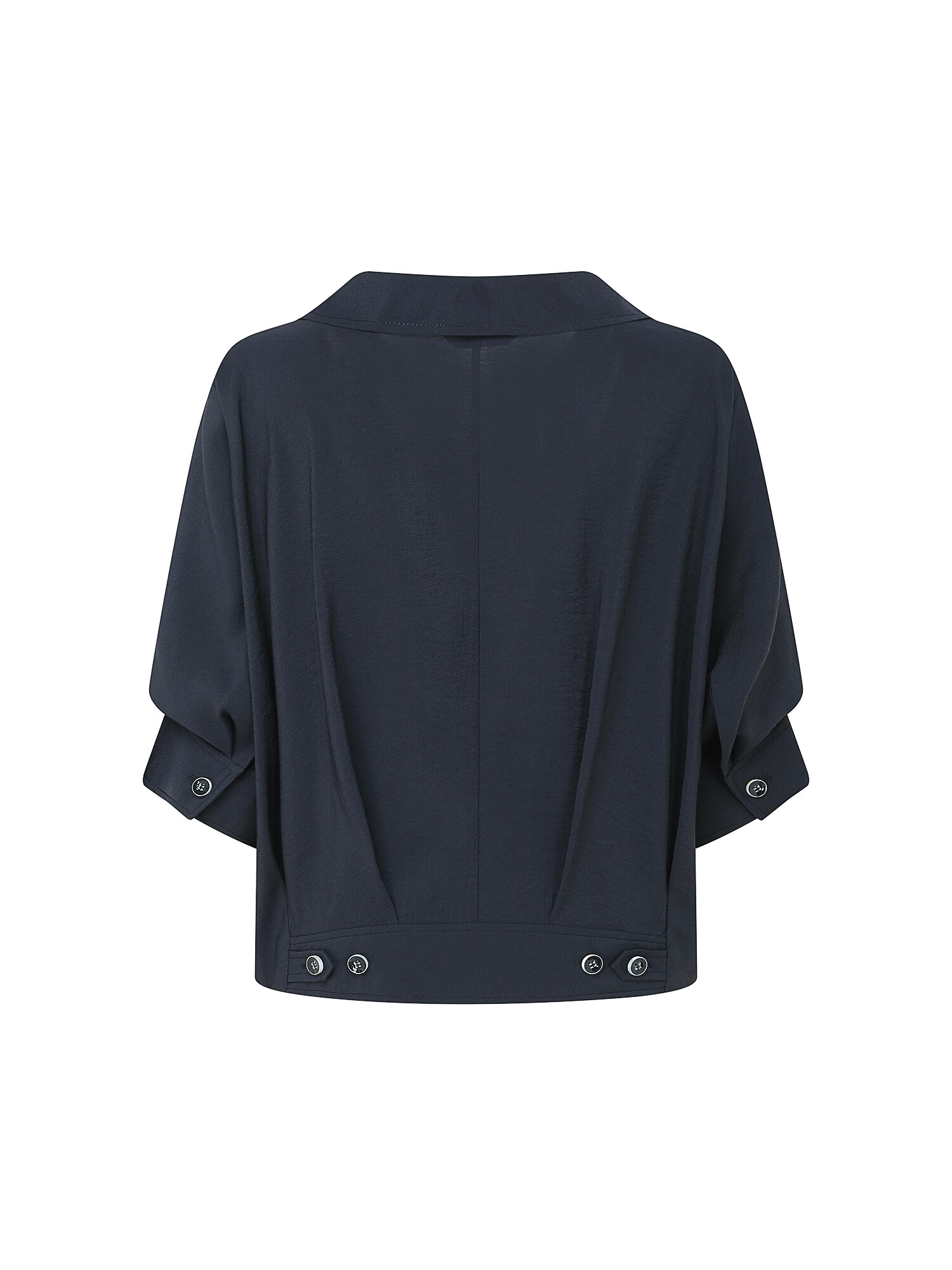 오픈 칼라 집업 셔츠 재킷 (DARK NAVY)