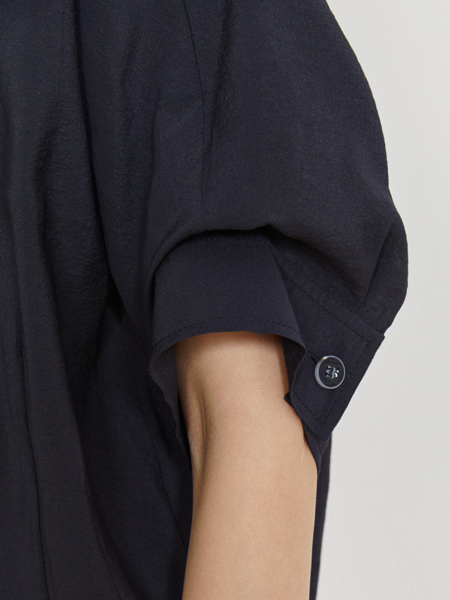 오픈 칼라 집업 셔츠 재킷 (DARK NAVY)