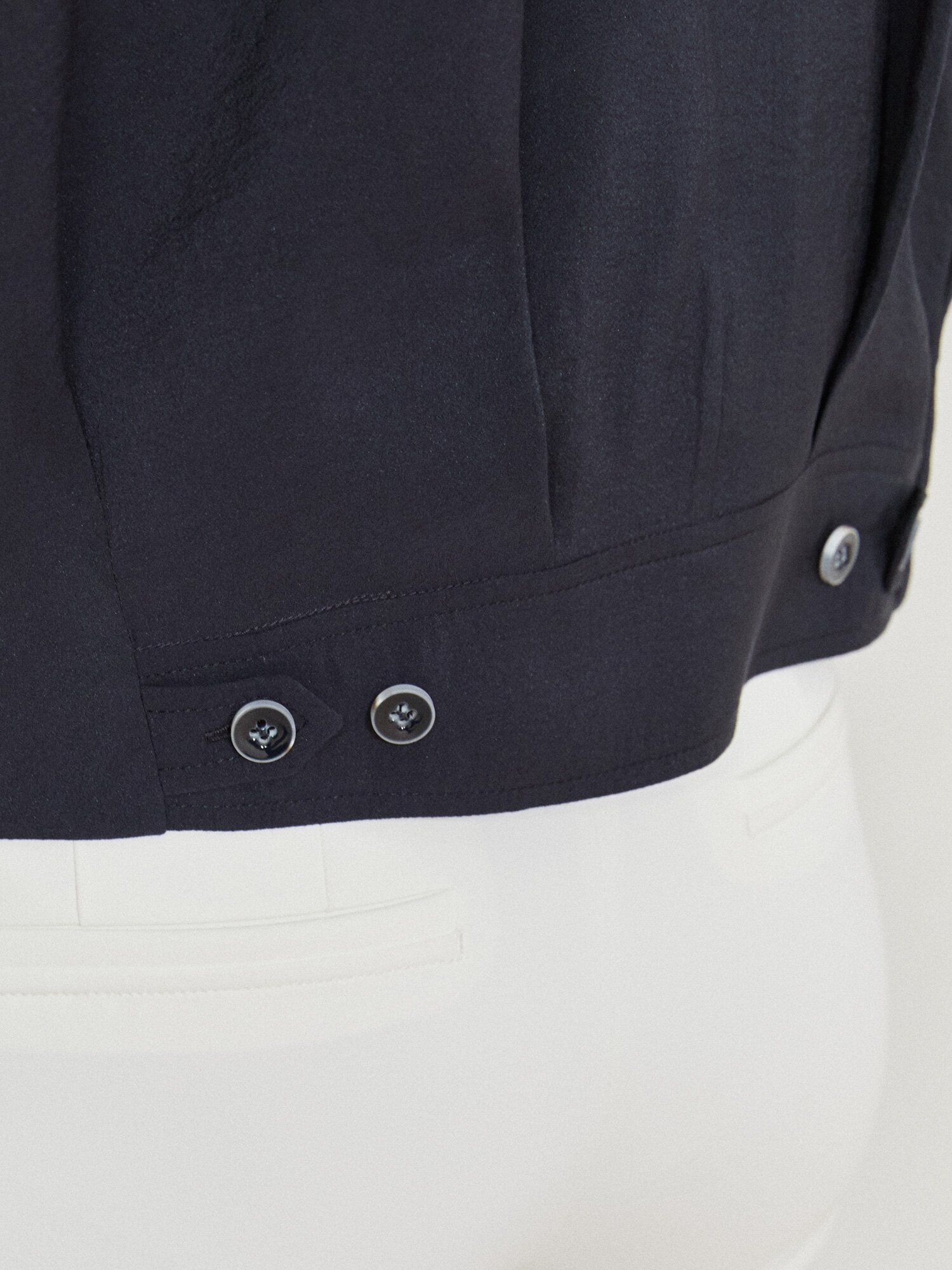 오픈 칼라 집업 셔츠 재킷 (DARK NAVY)