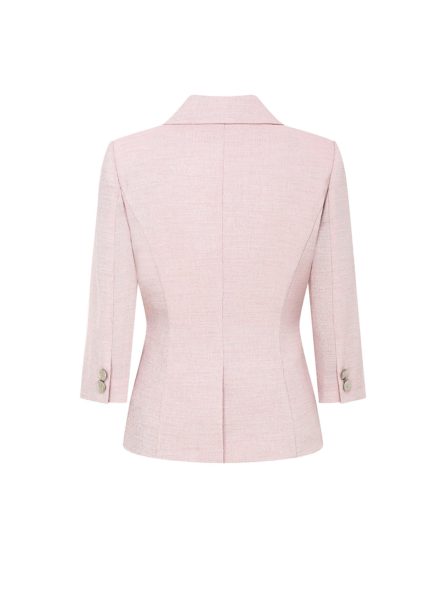 피크드 라펠 사선 버튼 재킷 (MELANGE PINK)